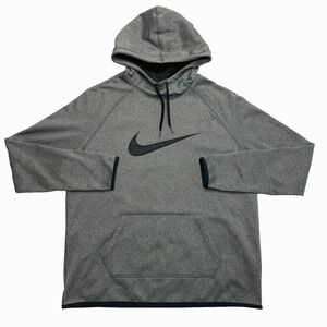 Nike Fleece Hoodie Womens Large Gray Long Sleeve Activewear Pullover